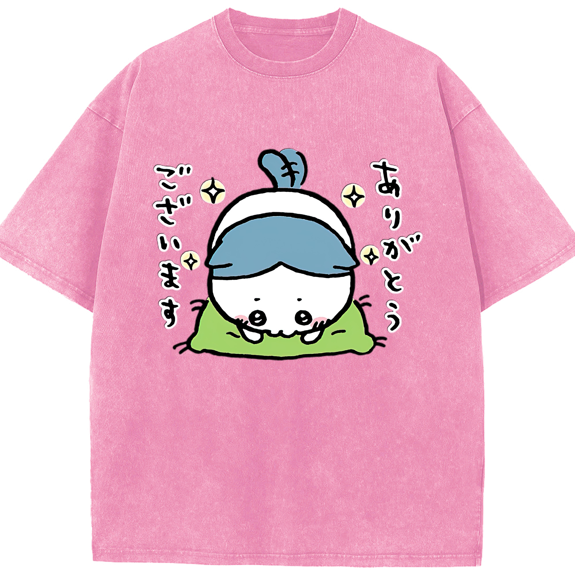 （画像用） ちいかわ ハチワレ Chii-kawa hachiware 綿100% ヴィンテージ風 半袖Tシャツ（フロントプリント）